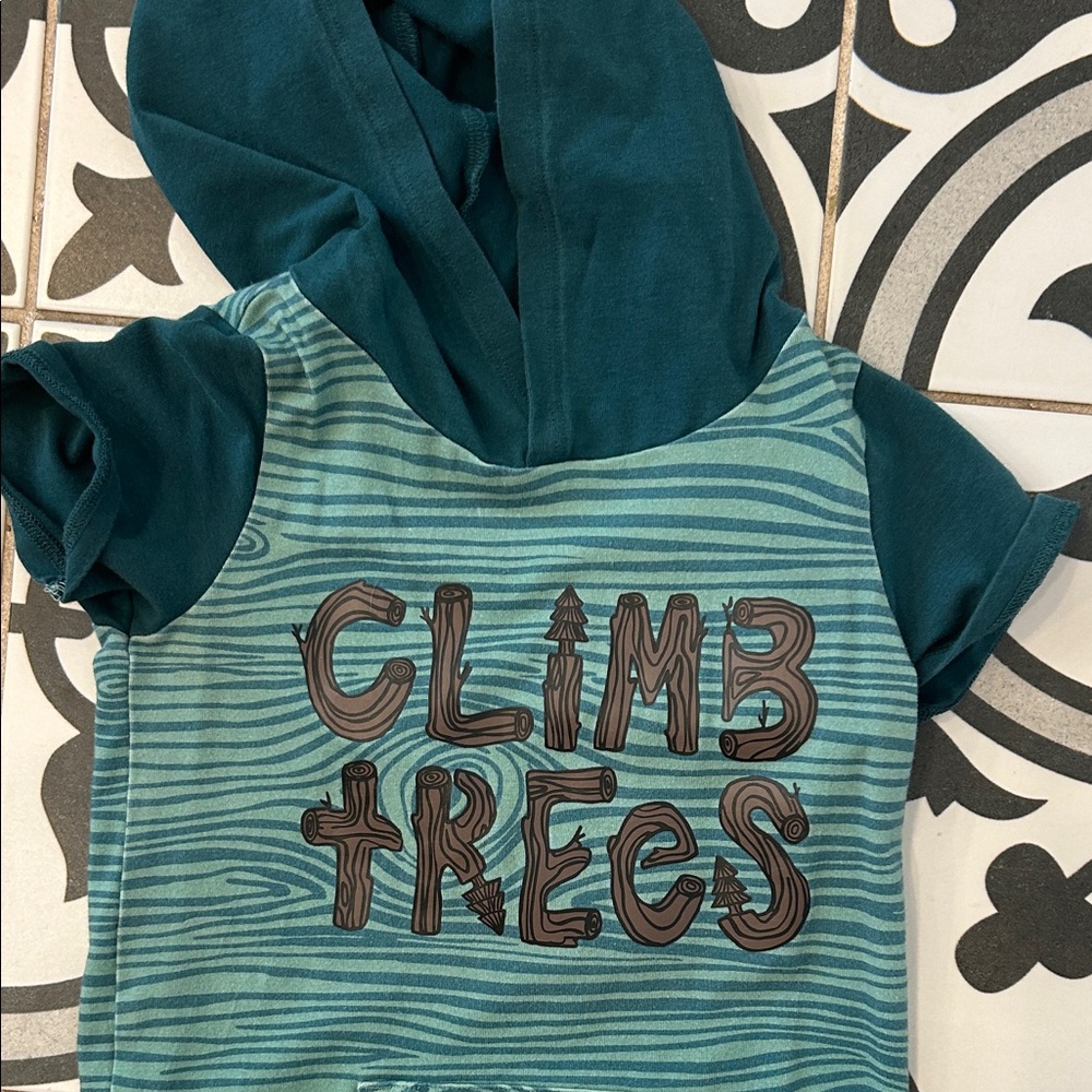 Rags to Raches Teal Hooded Bodysuit - Picture 2 of 3